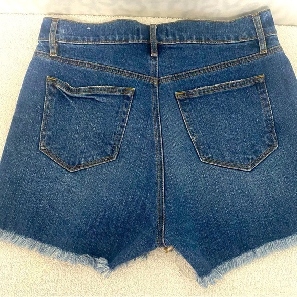 Loft Womens Size 0/25 Shorts Blue Denim Pockets Fringe Bottom Cutoff Dark Wash - Picture 7 of 10